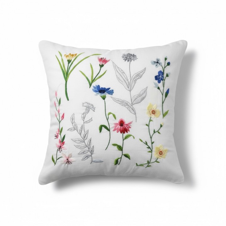 Cushion cover-Four-season flower embroidery